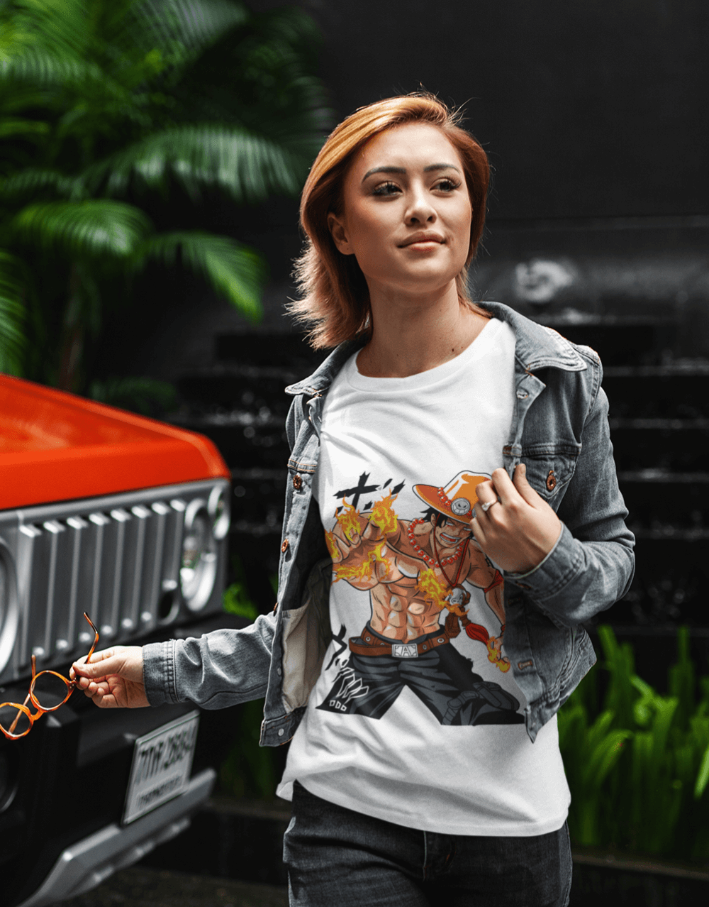 One Piece - Ace on fire Female Mock up 3