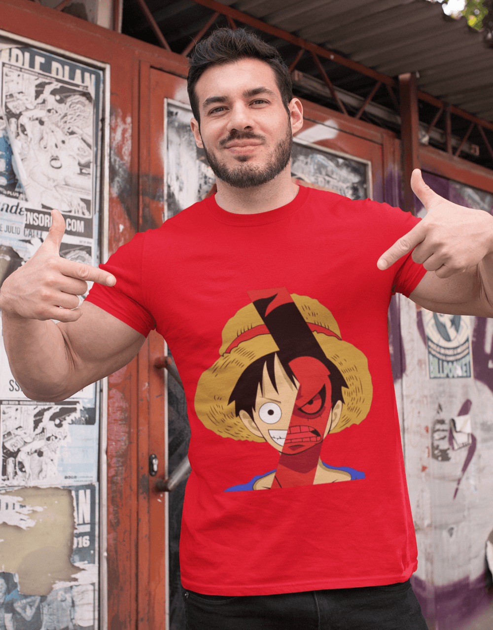 One Piece - Luffy's Real Face Mock up 3